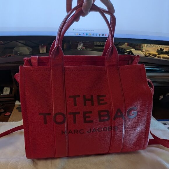 MARC JACOBS Large Red "The Tote Bag"  W/ Dust Bag - Picture 2 of 11